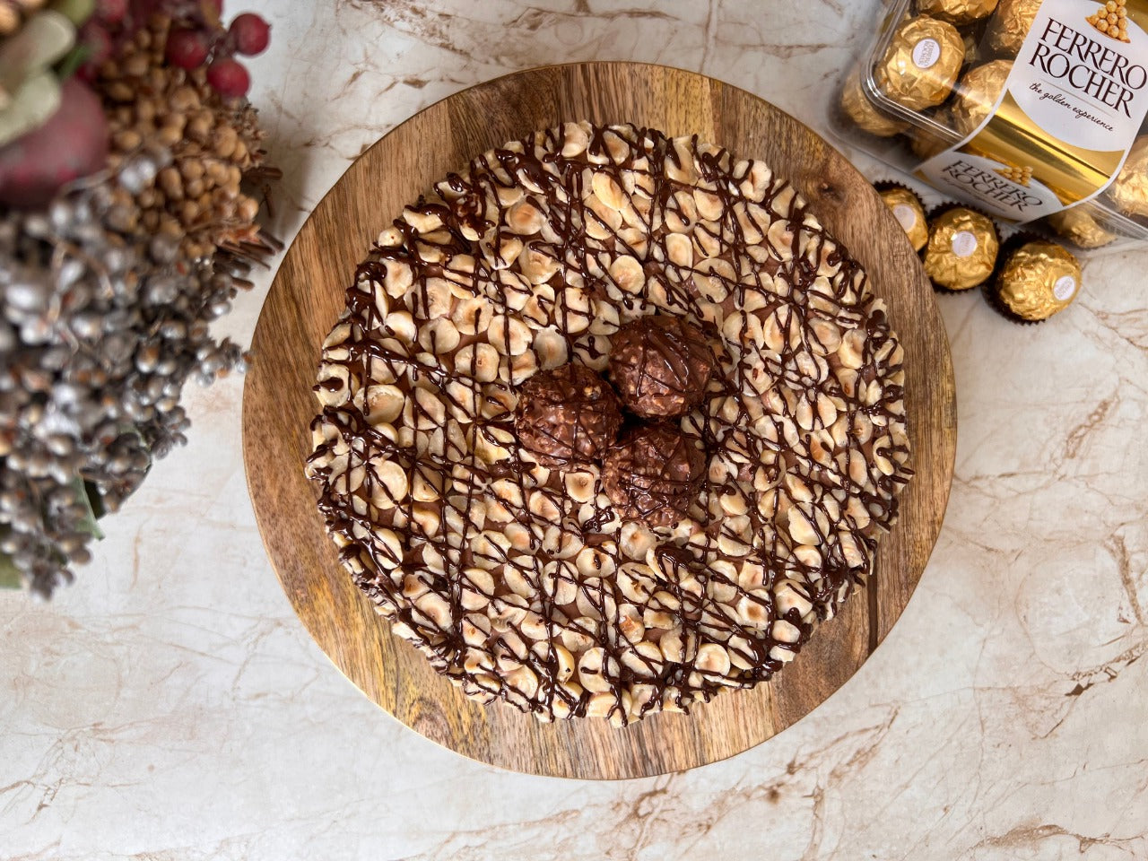 Ferrero Rocher Brownie Cake With Hazelnuts