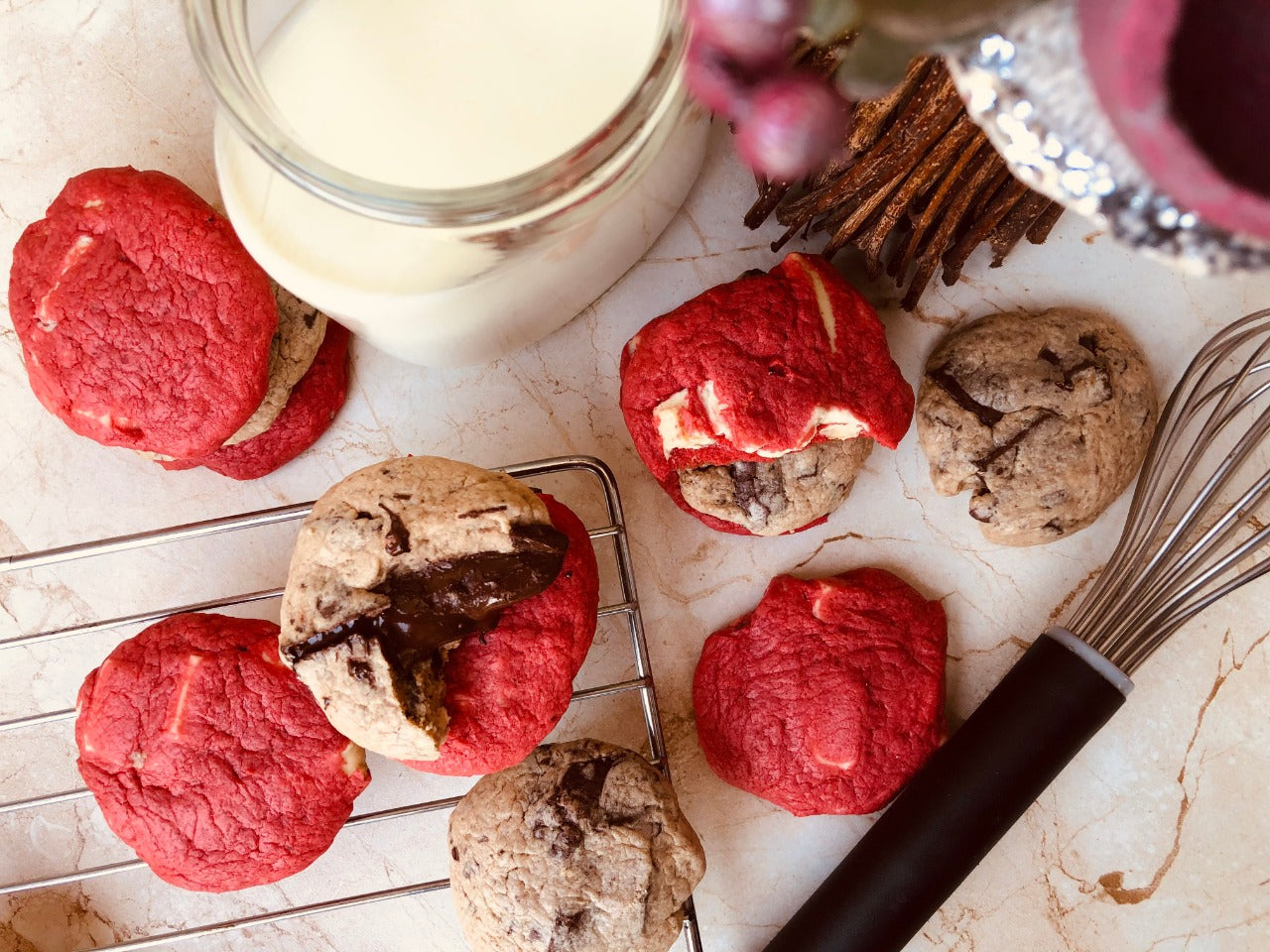 Chocolate & Red Velvet Cookies