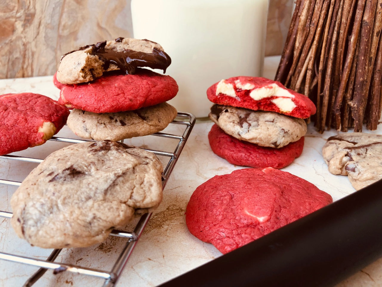 Chocolate & Red Velvet Cookies